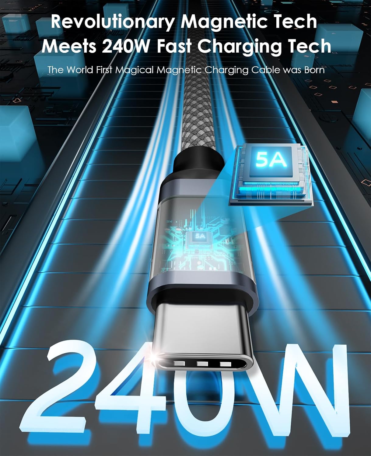 Thumbnail 2 de Magtame Cable USB C Magnético 3.3ft ⚡ Carga Rápida