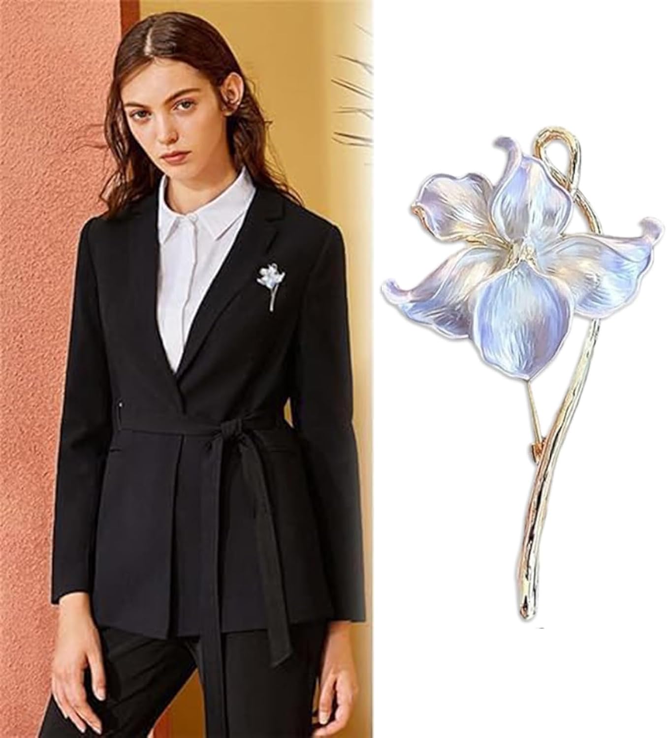 Detalle 2 de Frauen Lotus-Seerose Brosche 2er Set