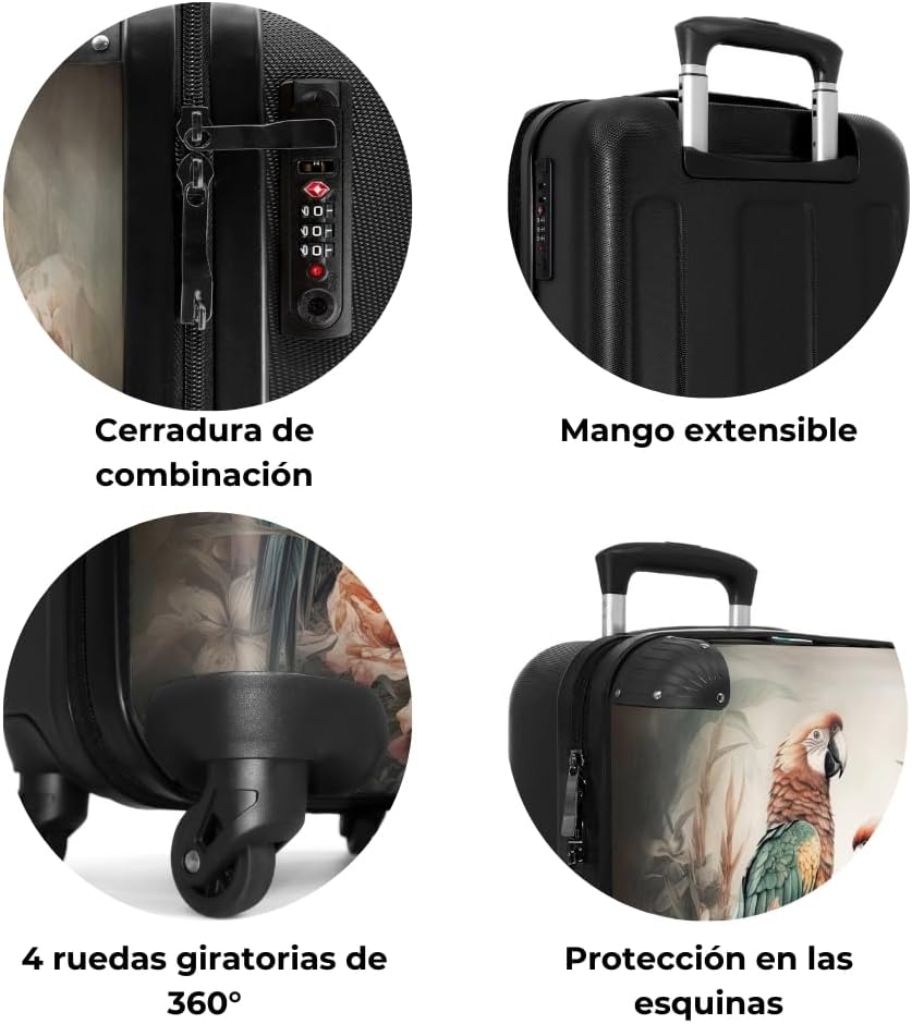 Detalle 1 de NoBoringSuitcases.com Maleta de Mano Loros Azul