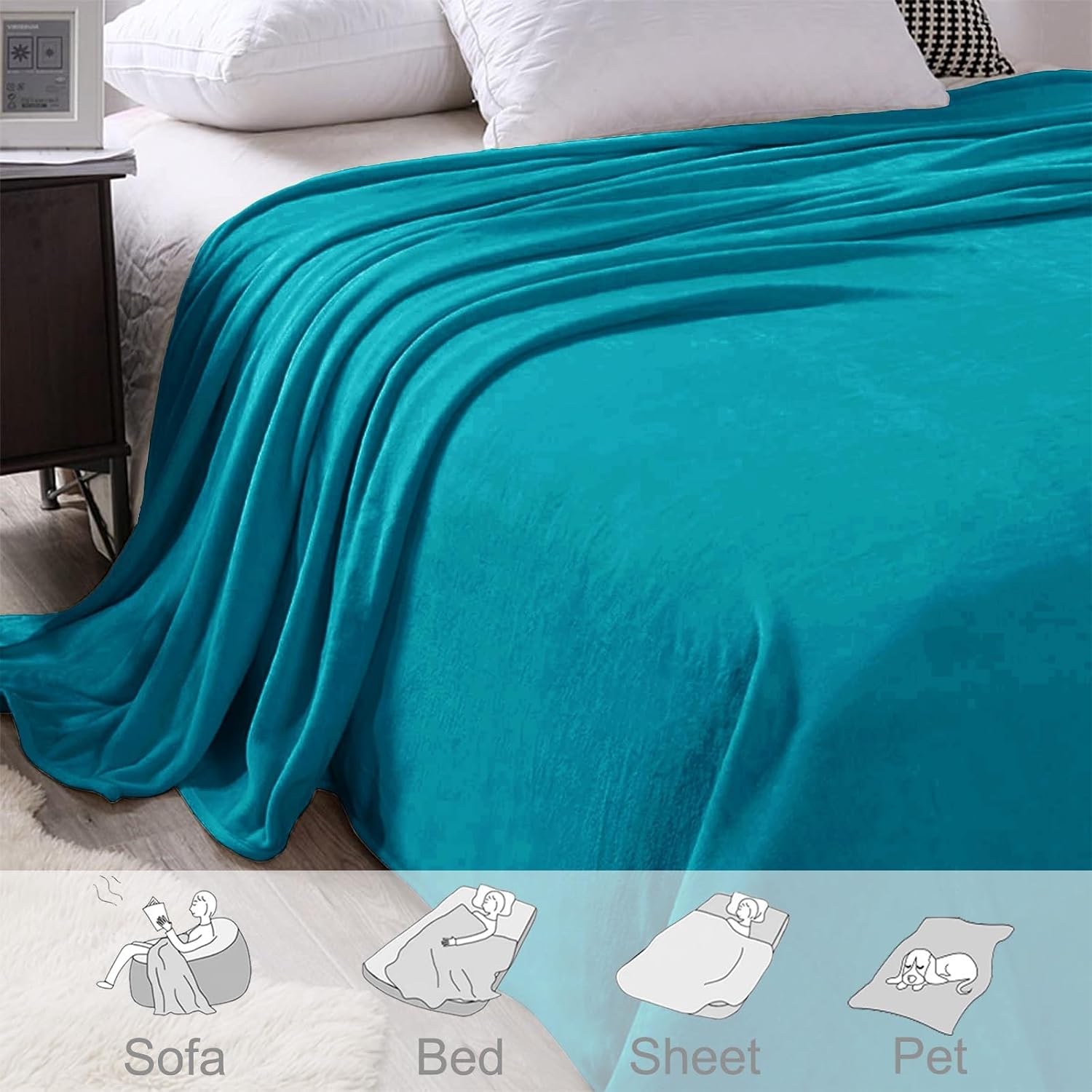 Thumbnail 3 de Fleece Throw Blanket, 50x60 Inches