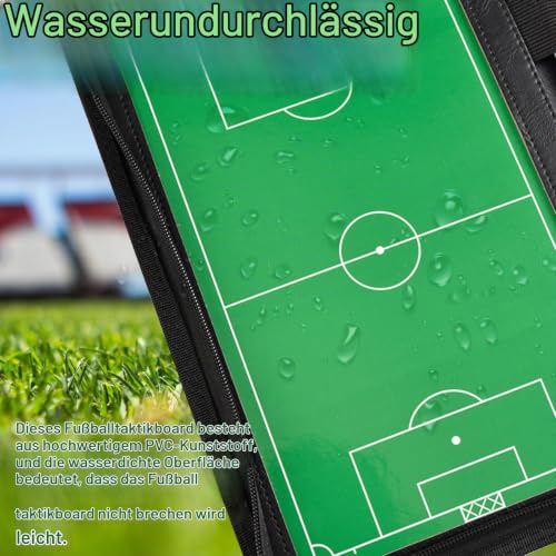 Detalle de Miershanwell Fußball-Trainermappe mit 24 Magneten, 3 Stiften und Strategiekarten