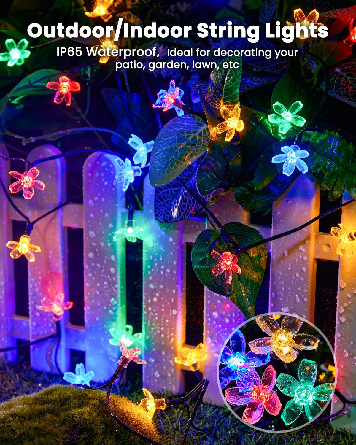 Detalle 2 de Brightown Solar Flower String Lights 60 LED
