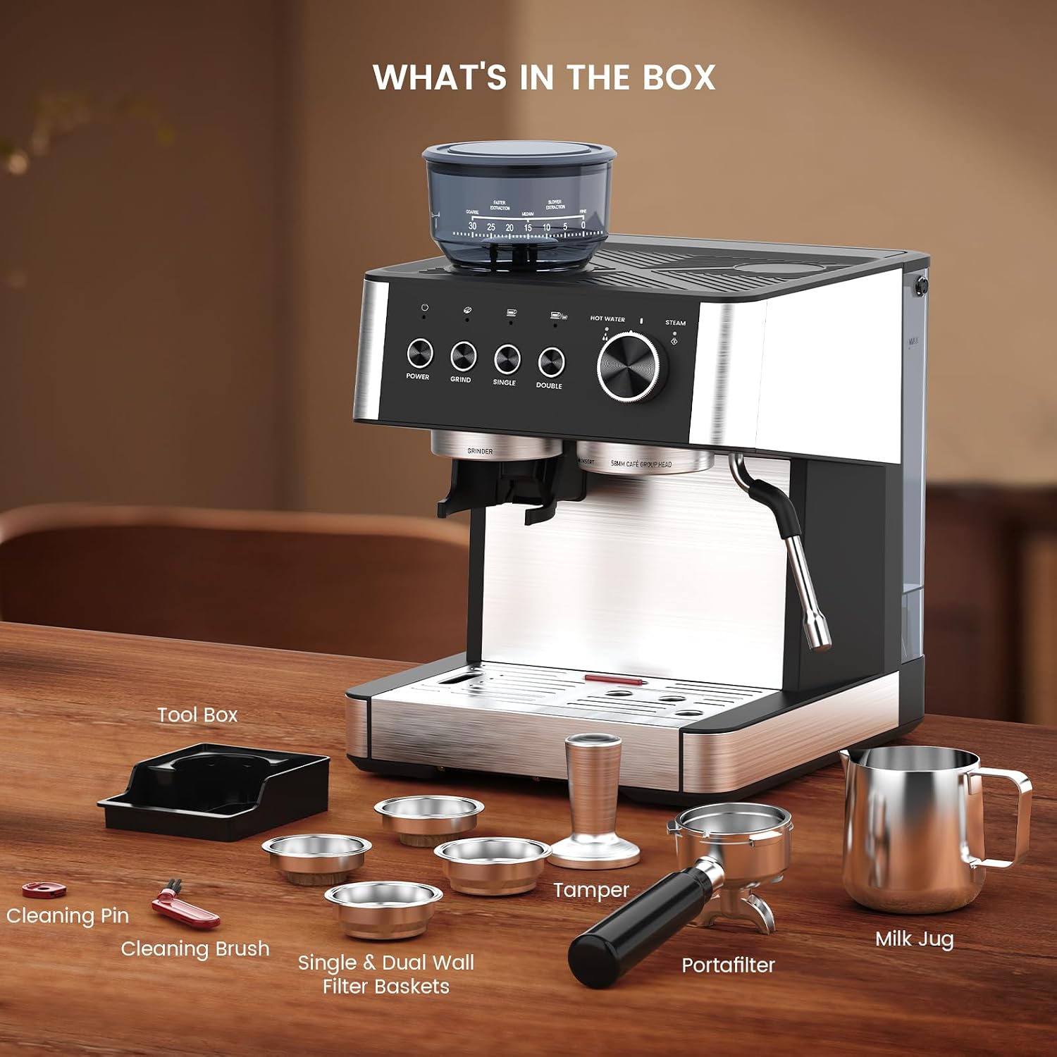 Thumbnail 6 de 20 Bar Espresso Machine with Anti-Clog Grinder ⚙