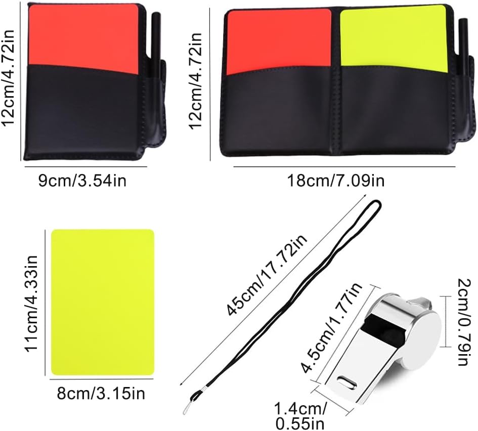 Detalle de Referee Essentials Kit: Football & Basketball Referee Set with Cards, Whistle, Score Sheets and Pencil