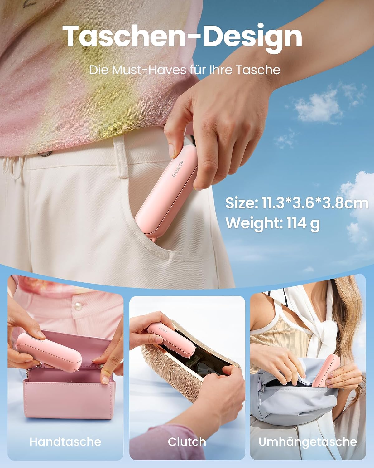 Thumbnail 1 de Gaiatop Tragbarer 3-in-1 Handventilator mit Powerbank – kompakt, USB aufladbar, bis zu 17 Stunden Kühlzeit