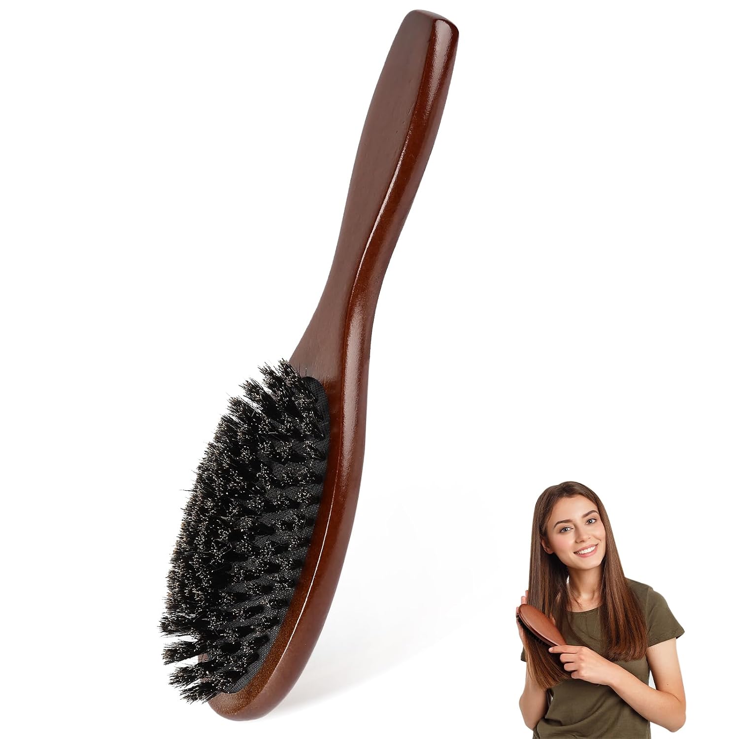 Thumbnail 6 de AISEELY Wildschweinborsten Bürste 22×6,5 cm 💇