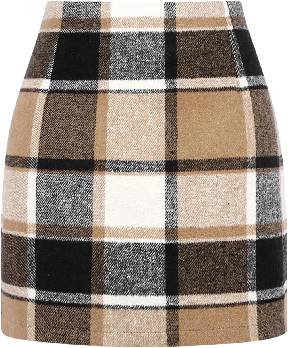 Detalle de IDEALSANXUN Plaid Mini Skirt in Woolen Fabric
