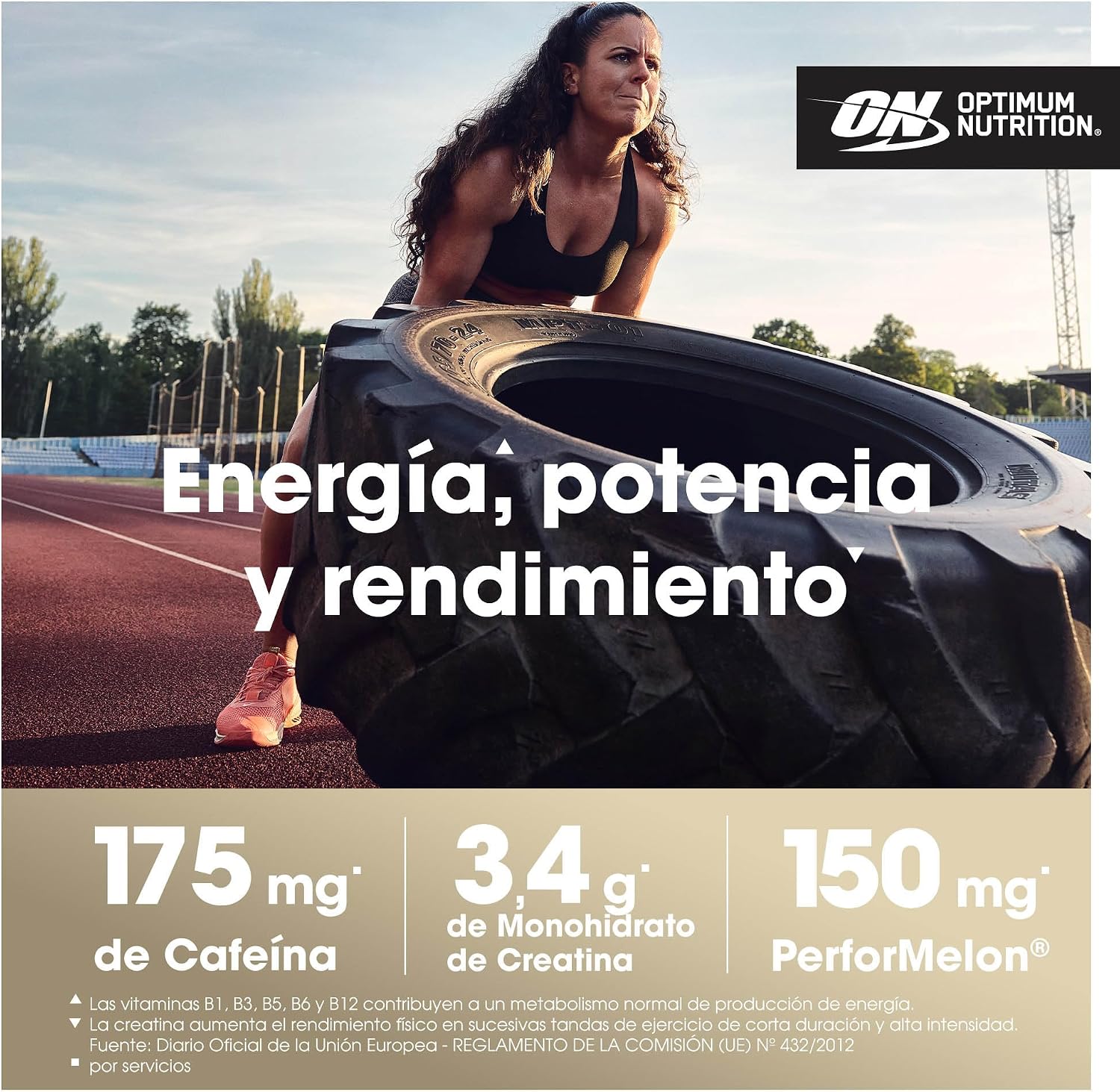 Detalle de Optimum Nutrition Gold Standard Pre-Entreno en polvo (frambuesa azul) 330 g, 30 servicios