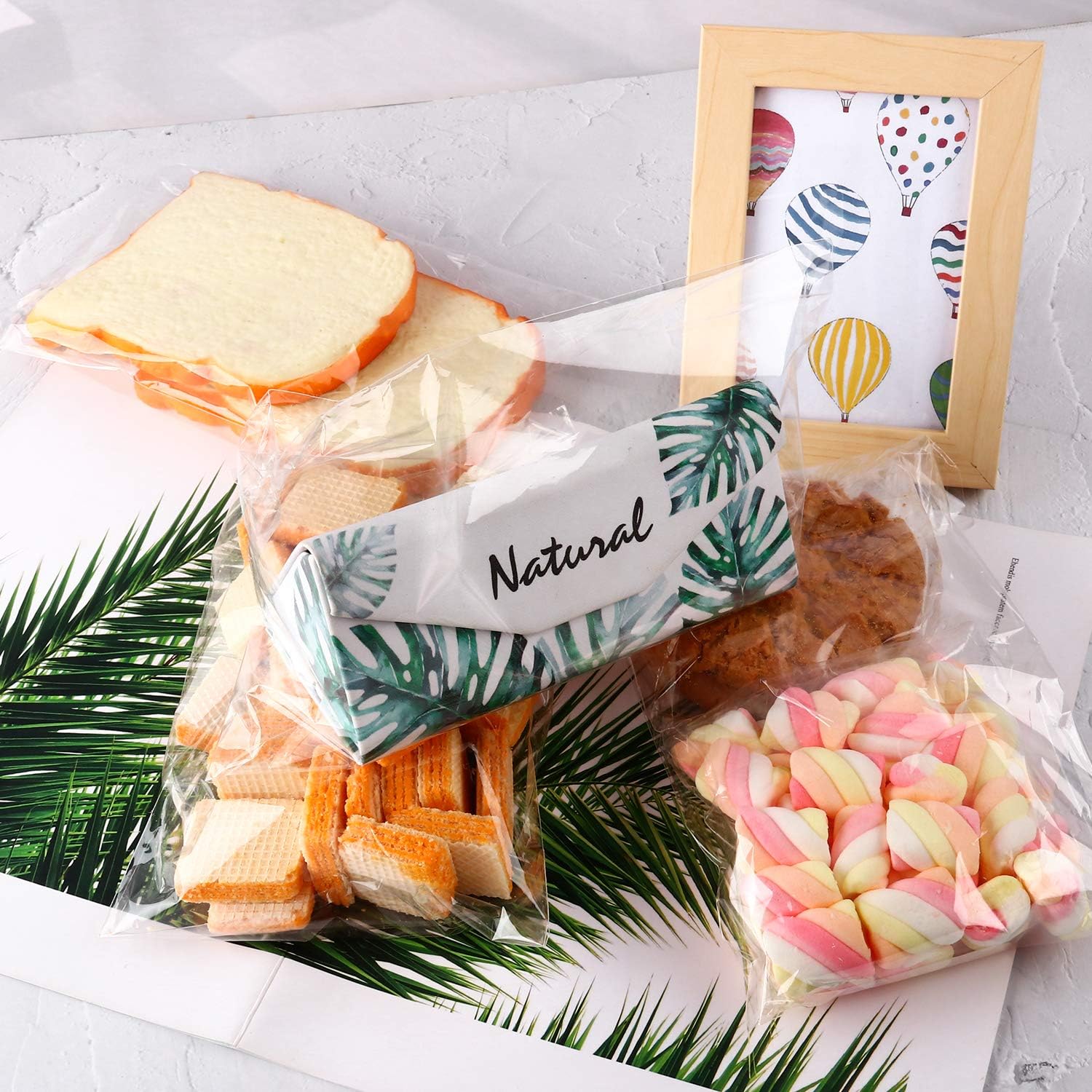 Detalle de Clear Adhesive Cellophane Bags (6x9) – 180-Pack for Bakery, Candles, Soap, Cookies