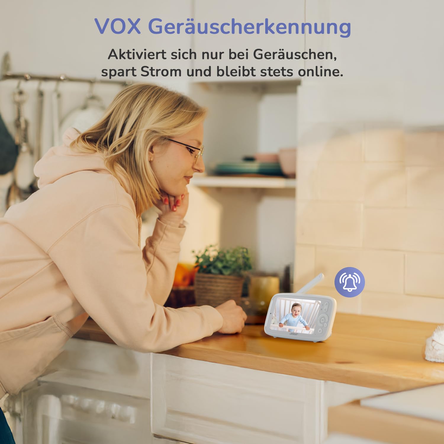 Thumbnail 5 de jeeber 2K Baby Monitor 5" Video mit App-Steuerung