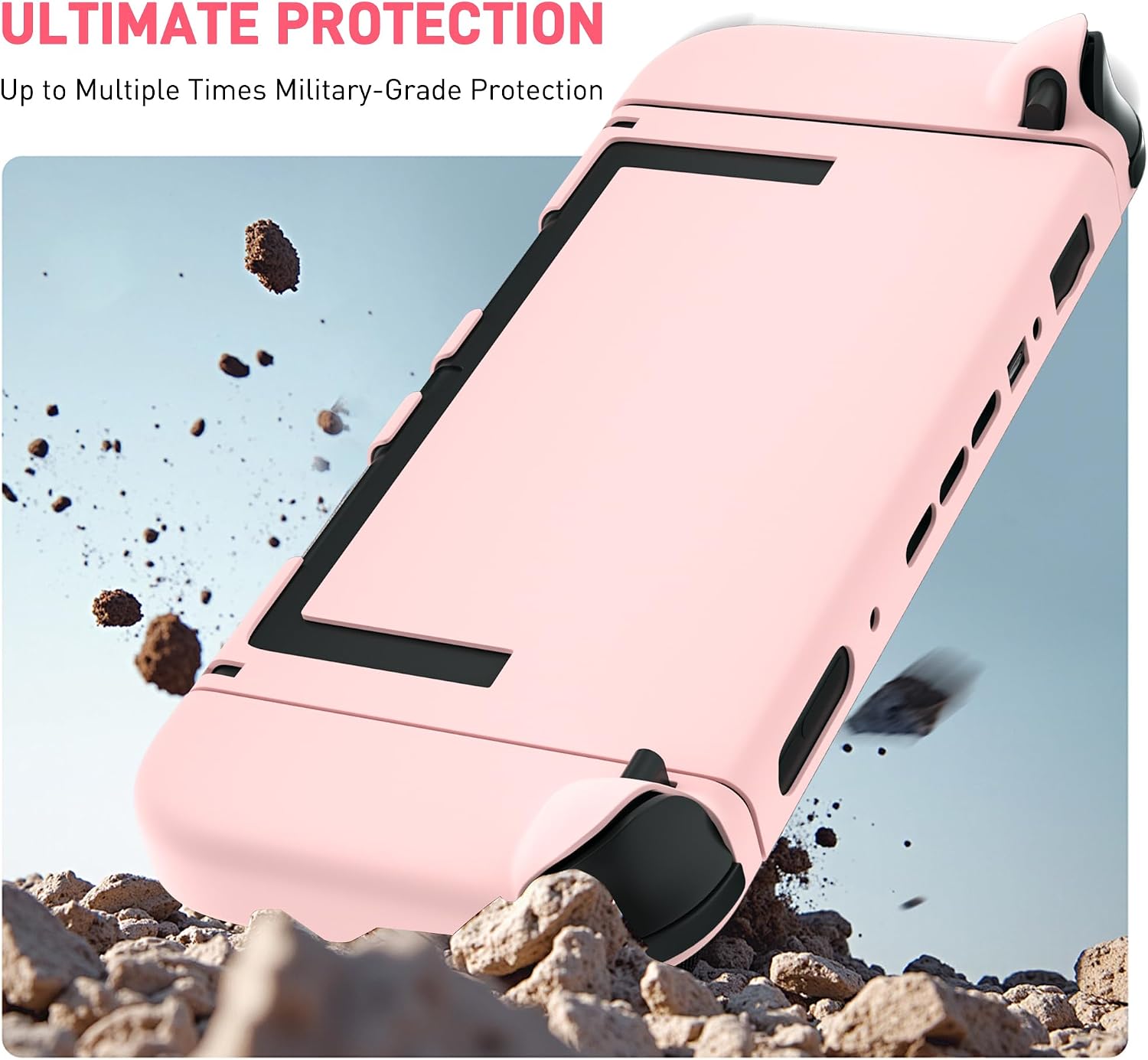 Detalle 1 de GLDRAM 01 Pink Hard-Shell Case for Nintendo Switch 2, Dockable Design