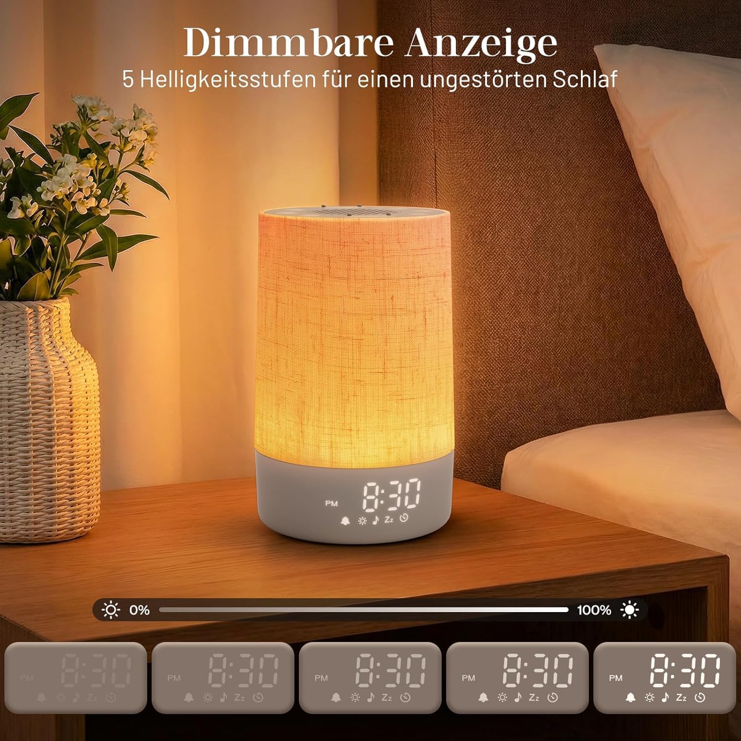 Thumbnail 4 de Foryond Tageslichtwecker mit 30 Naturgeräuschen – Sunrise-Wecker, Dimmbare Nachtlampe und Einschlafhilfe