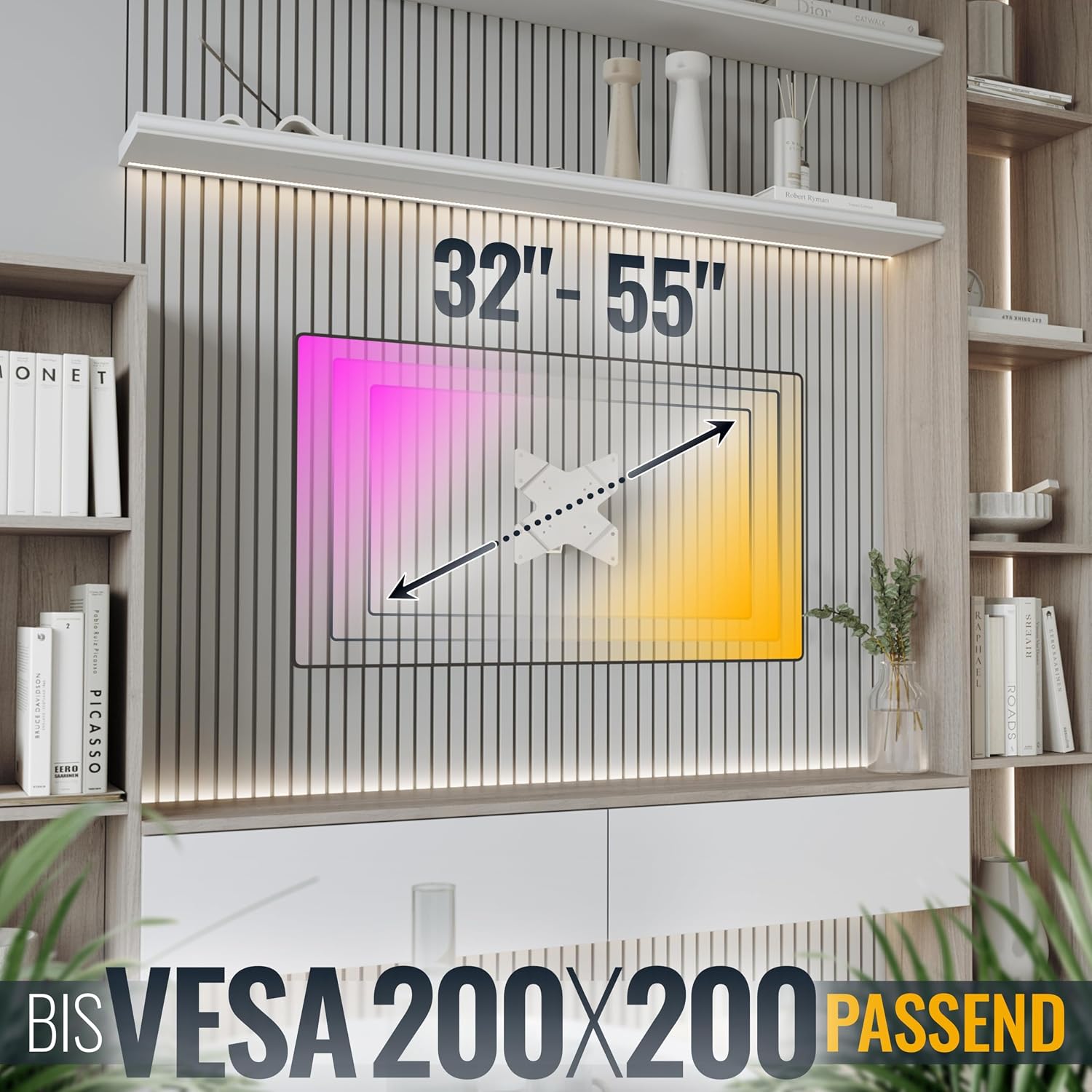 Detalle 2 de RICOO S1522 TV-Wandhalterung für 32-55 Zoll