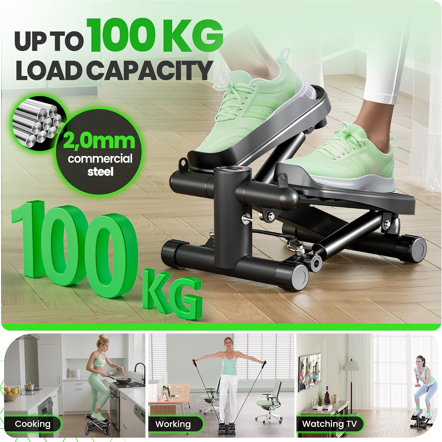 Thumbnail 6 de Ultrasport 2in1 mini stepper LCD 100 kg
