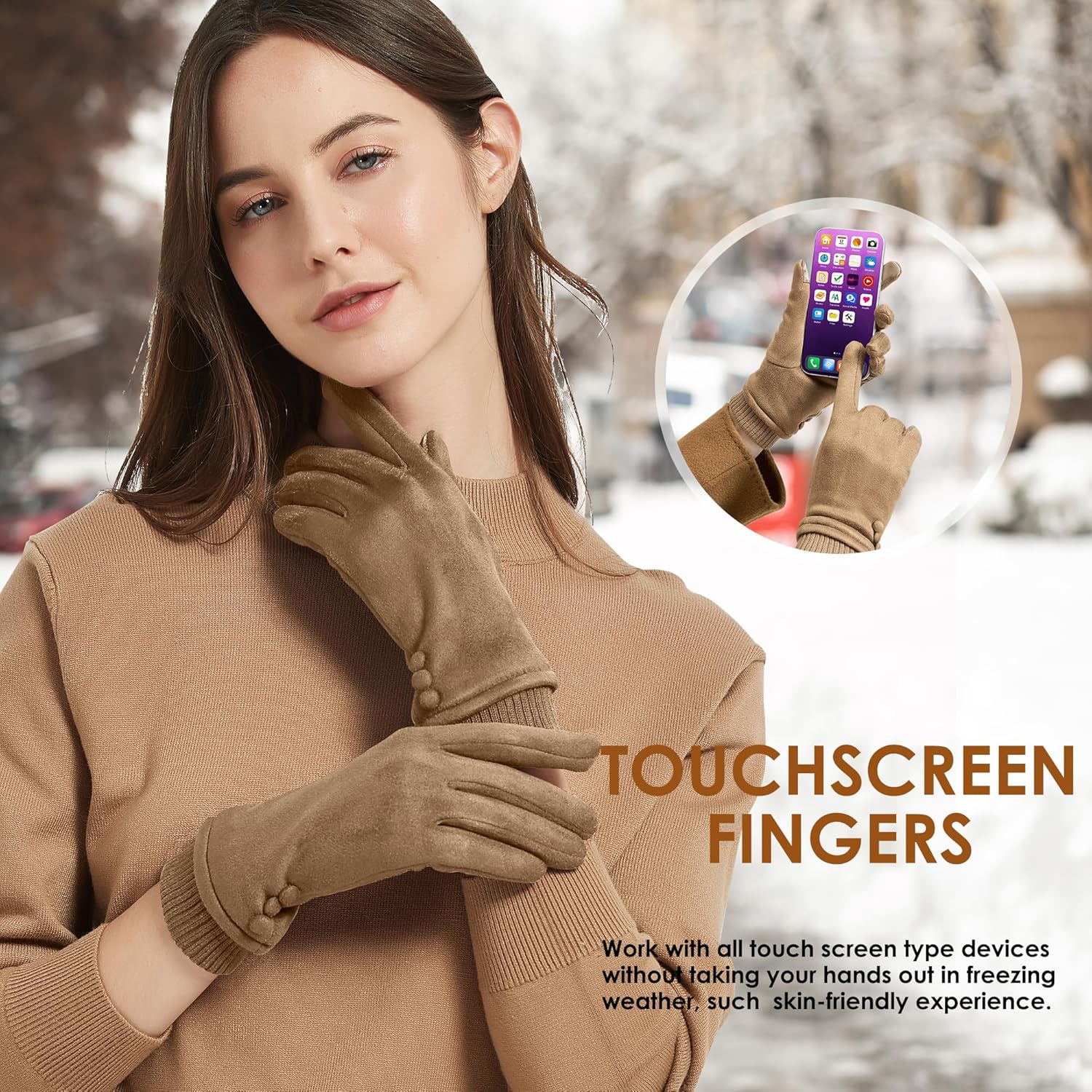 Detalle de Dsane Women's Winter Touchscreen Texting Gloves