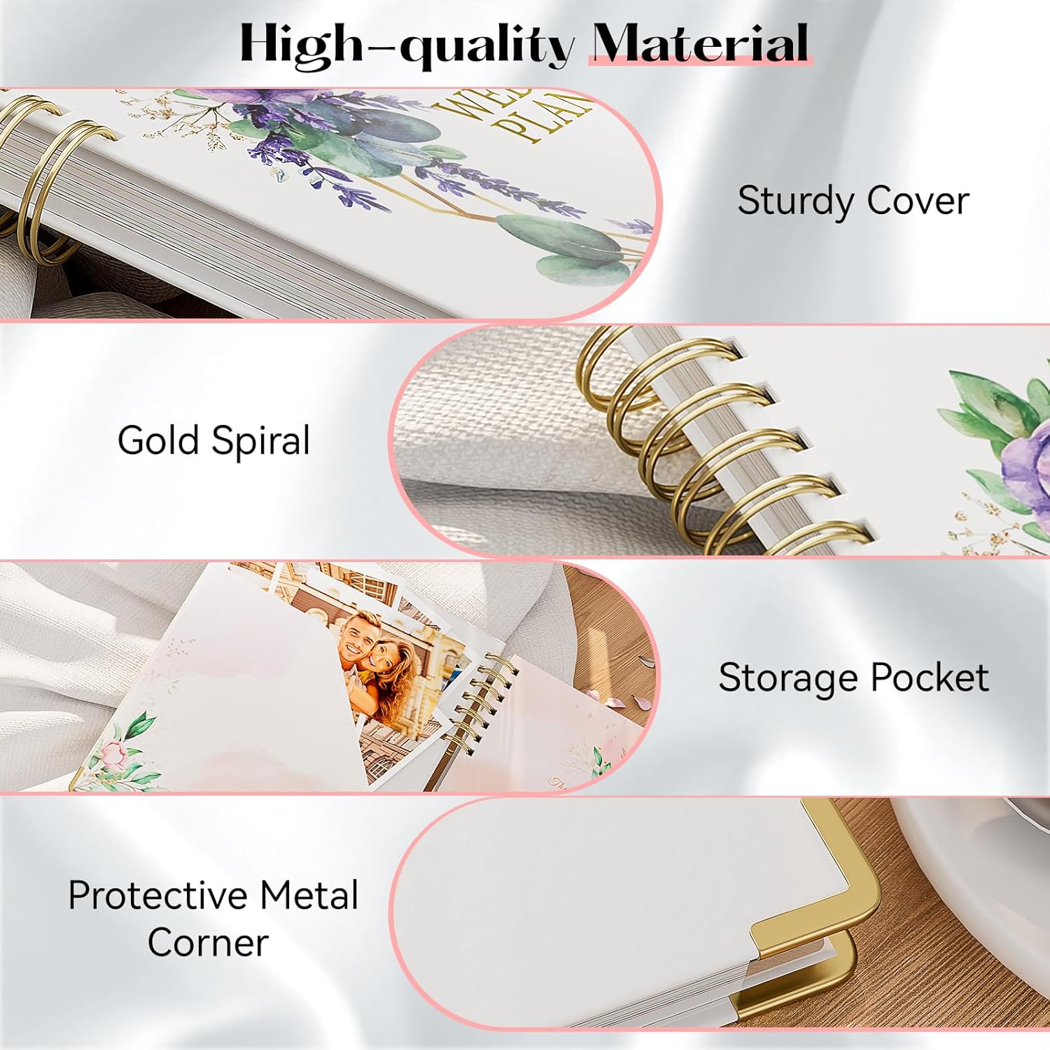 Thumbnail 6 de ABC life Wedding Planner Book Organiser – UK wedding planning countdown notebook with 10 themed sections (Garland)
