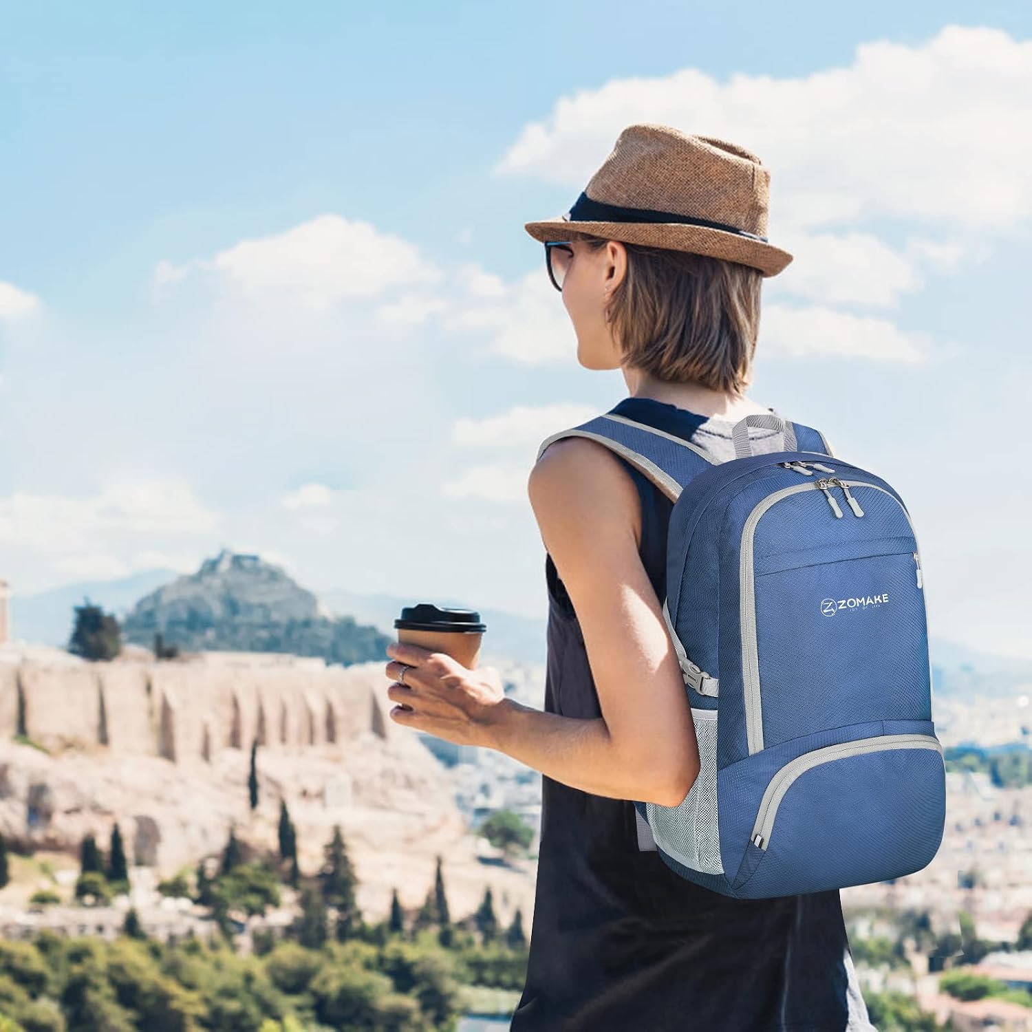 Detalle de ZOMAKE sac à dos pliable ultra léger 30L (49 × 34 × 18 cm) – petit daypack de randonnée