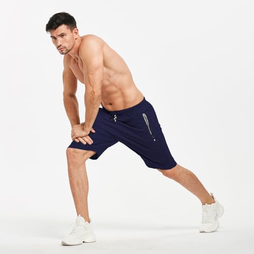 Detalle 2 de ZOXOZ Verano Pantalón Corto Hombre Shorts con Bolsillos Laterales – Algodón y Elástico, Azul L