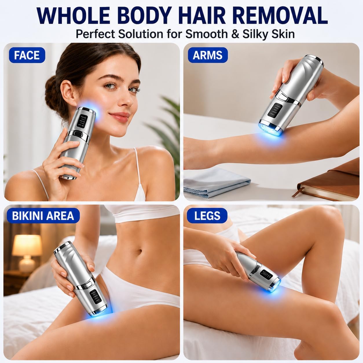 Thumbnail 5 de Mulbijeo Epilatore Luce Pulsata con Raffreddamento: depilazione domestica a 5°C, 9 livelli di energia