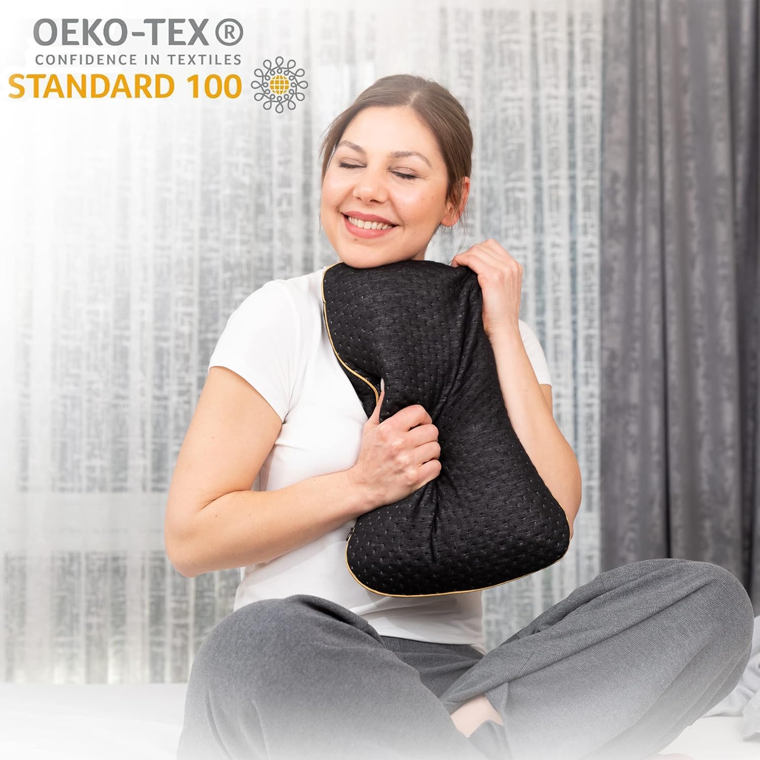 Thumbnail 6 de alkamto Travel Pillow – Ergonomic Memory Foam Neck Support with Thermoregulating Cover