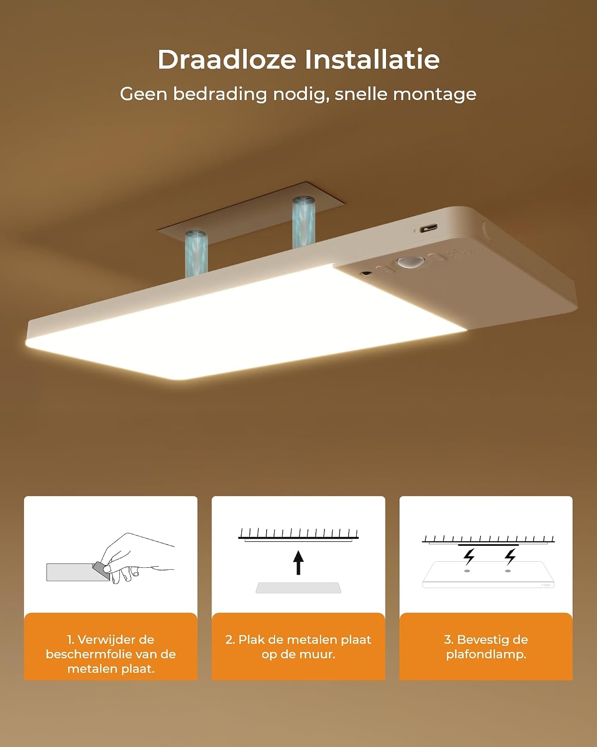 Thumbnail 6 de FULEN CL06 oplaadbare plafondlamp met bewegingssensor, 12.000mAh, 2 stuks