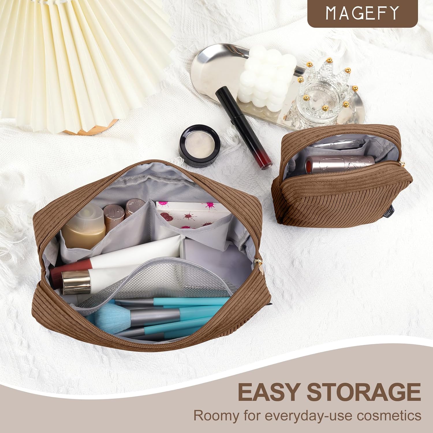 Detalle 2 de MAGEFY Kosmetiktasche kleine Make-up Tasche für Damen
