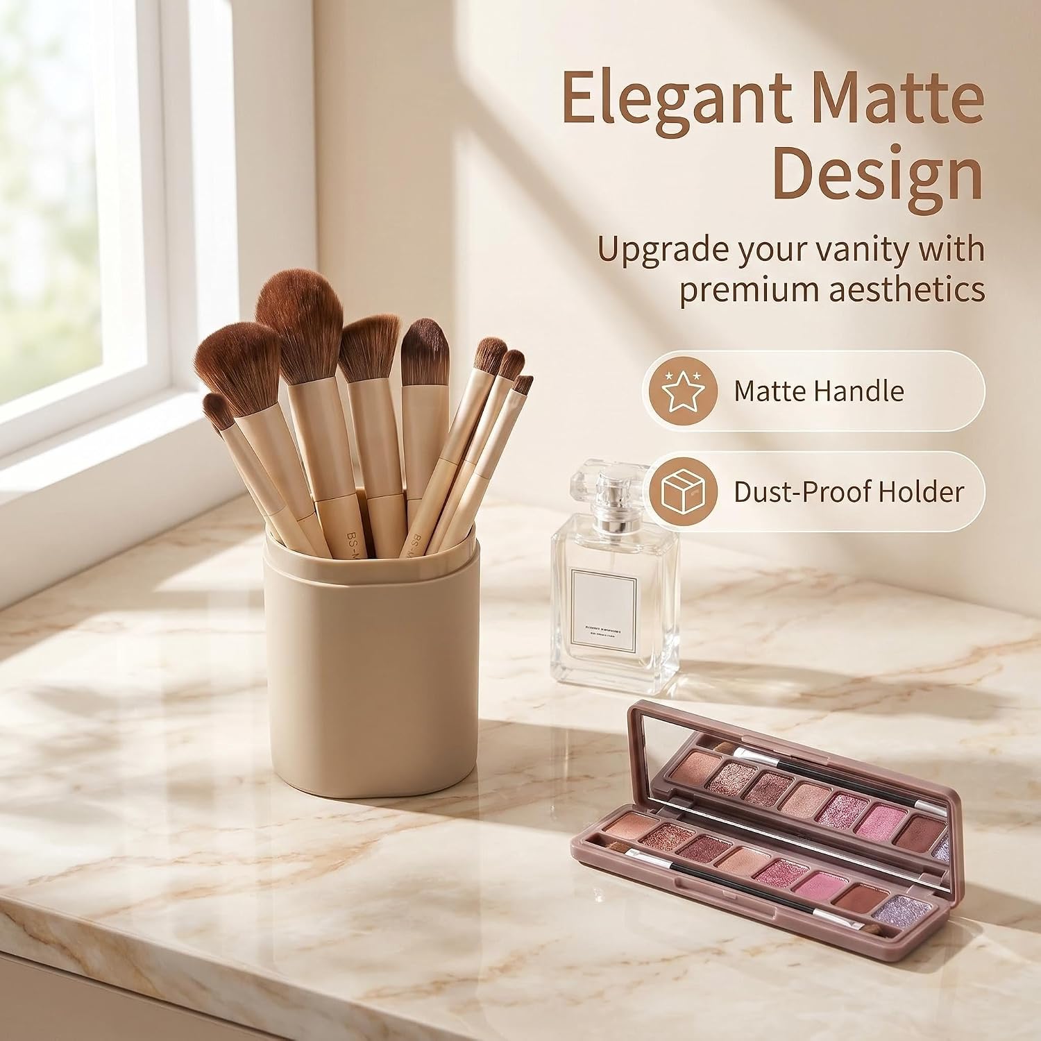 Thumbnail 6 de BS-MALL 18-Piece Professional Makeup Brush Set with Travel Case (Matte White Beige)