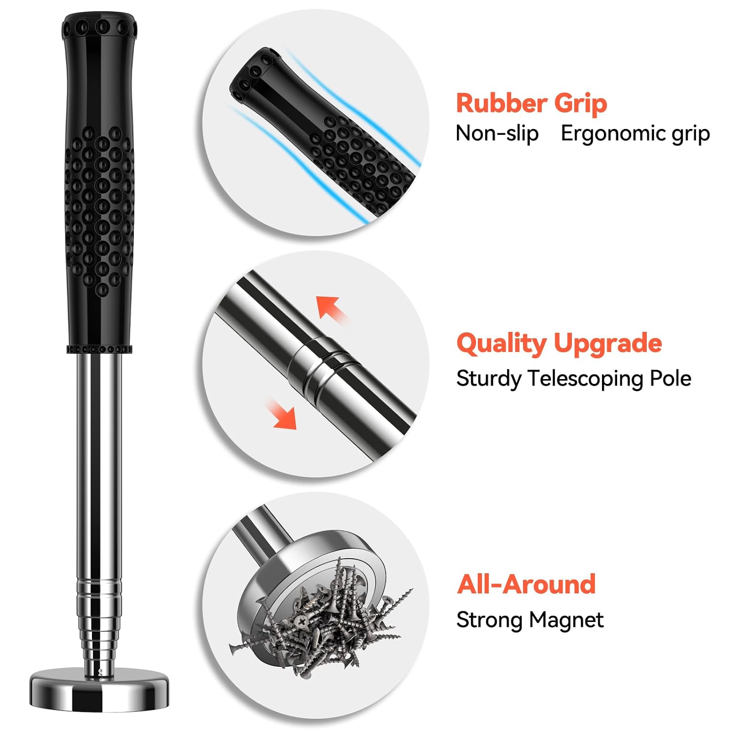 Detalle de Magnet Pick Up Tool Preciva – teleskopischer Magnetheber bis zu 15,8 kg Tragkraft