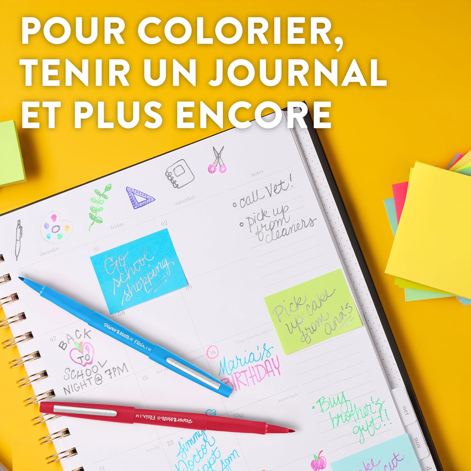 Thumbnail 5 de Paper Mate Flair – lot de 6 feutres de coloriage à pointe moyenne 0,7 mm, couleurs tropicales