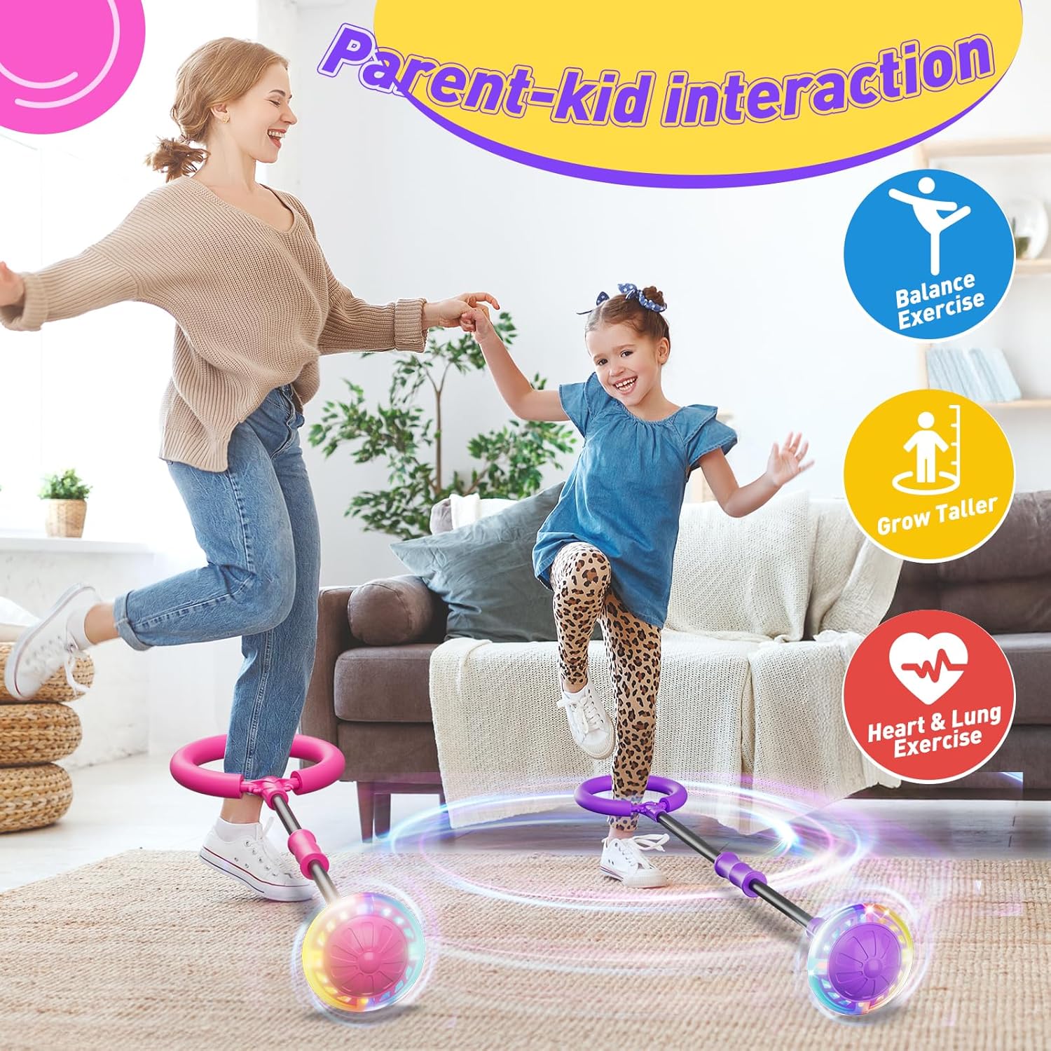 Thumbnail 5 de Flooyes Skip Ball for Kids with Counter and LED Lights