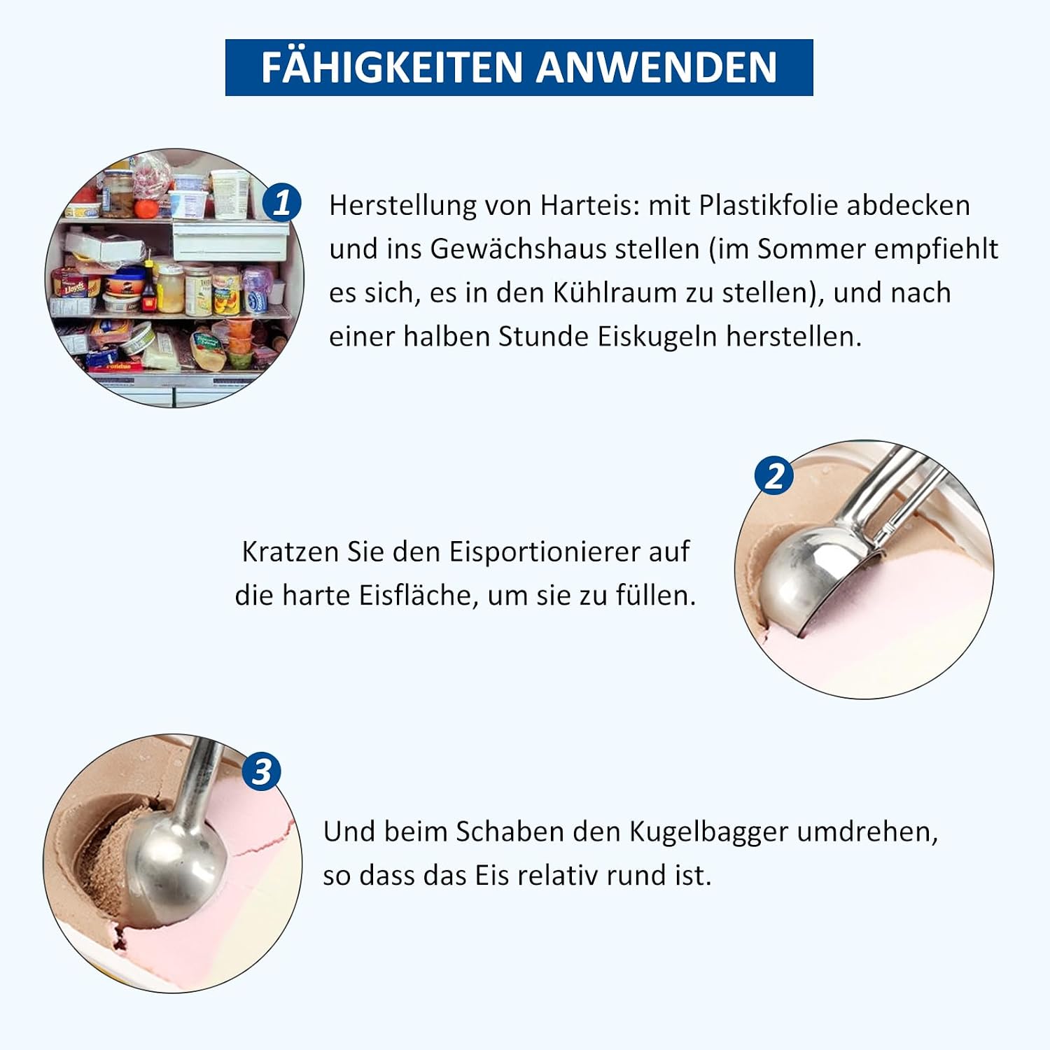 Thumbnail 6 de SPEENSUN Eisportionierer aus 304 Edelstahl (24 x 6 cm) mit Auslöser – eislöffel portionierer für Eis, Melone & Teig