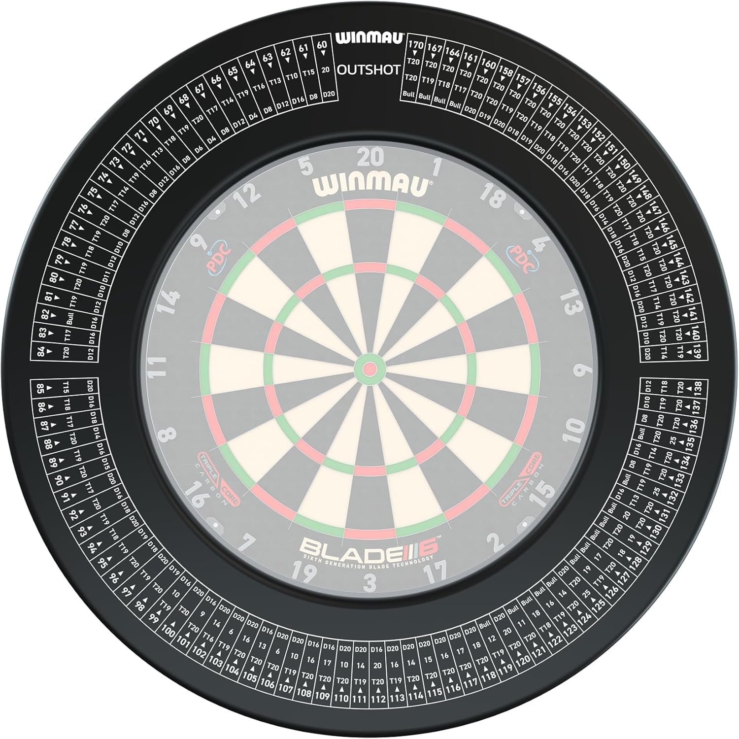 WINMAU Dartboard Surround per freccette: protezione e cornice per tavolo da gioco