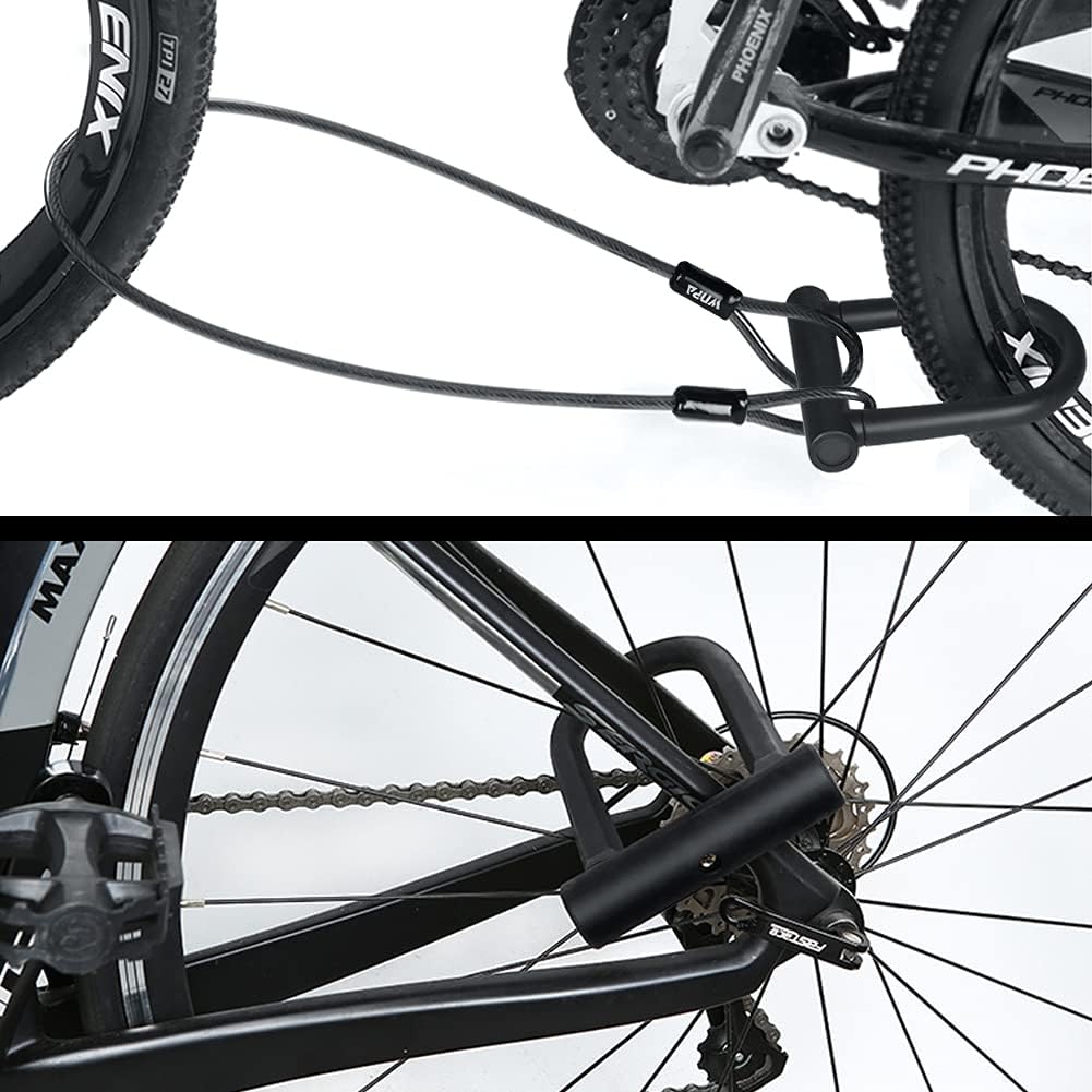 Detalle de Lucchetto a U per bici con cavo da 1,2 m e staffa di montaggio – alta sicurezza anti-taglio