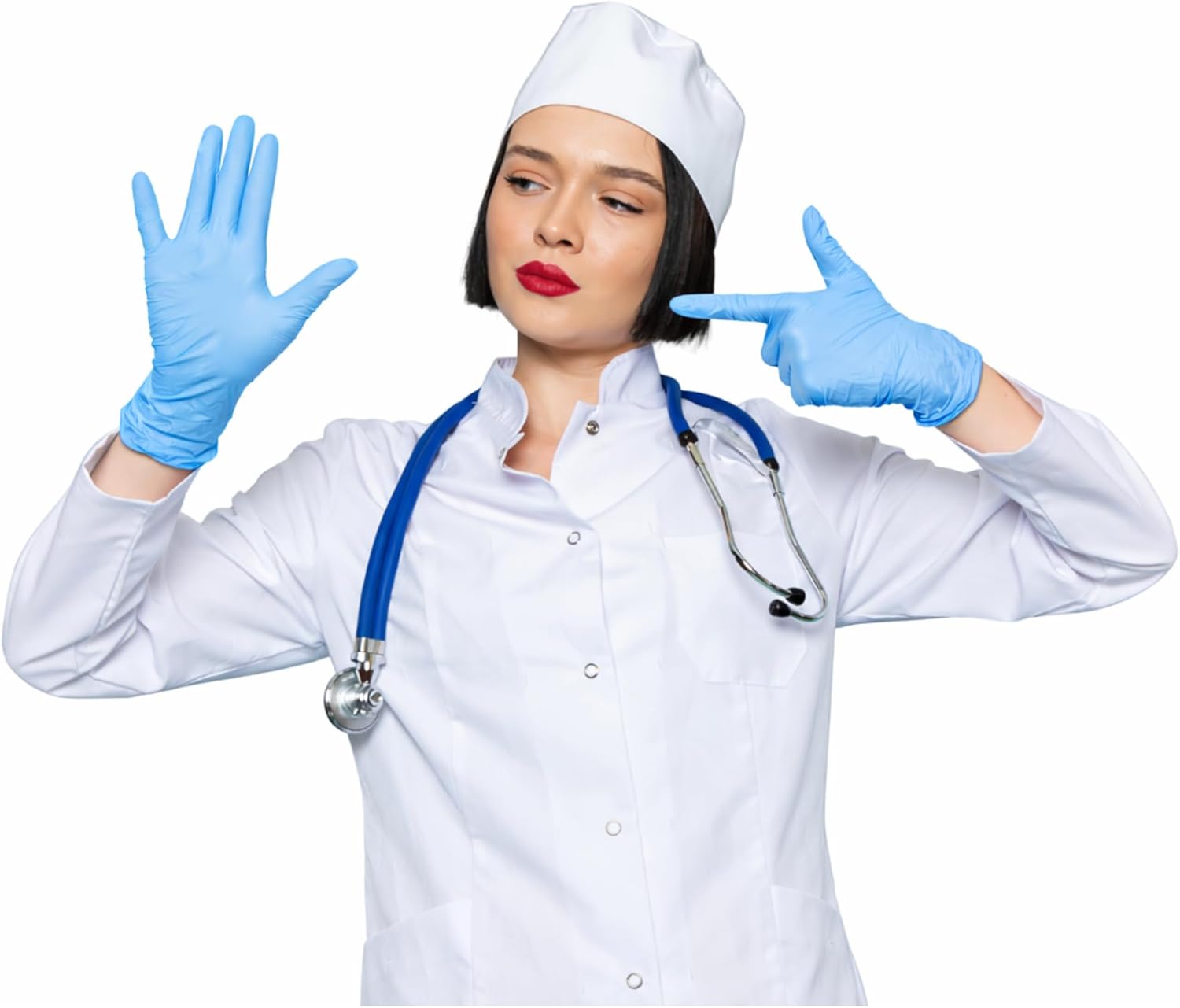 Detalle de S&S Medical 100 guanti nitrile senza polvere