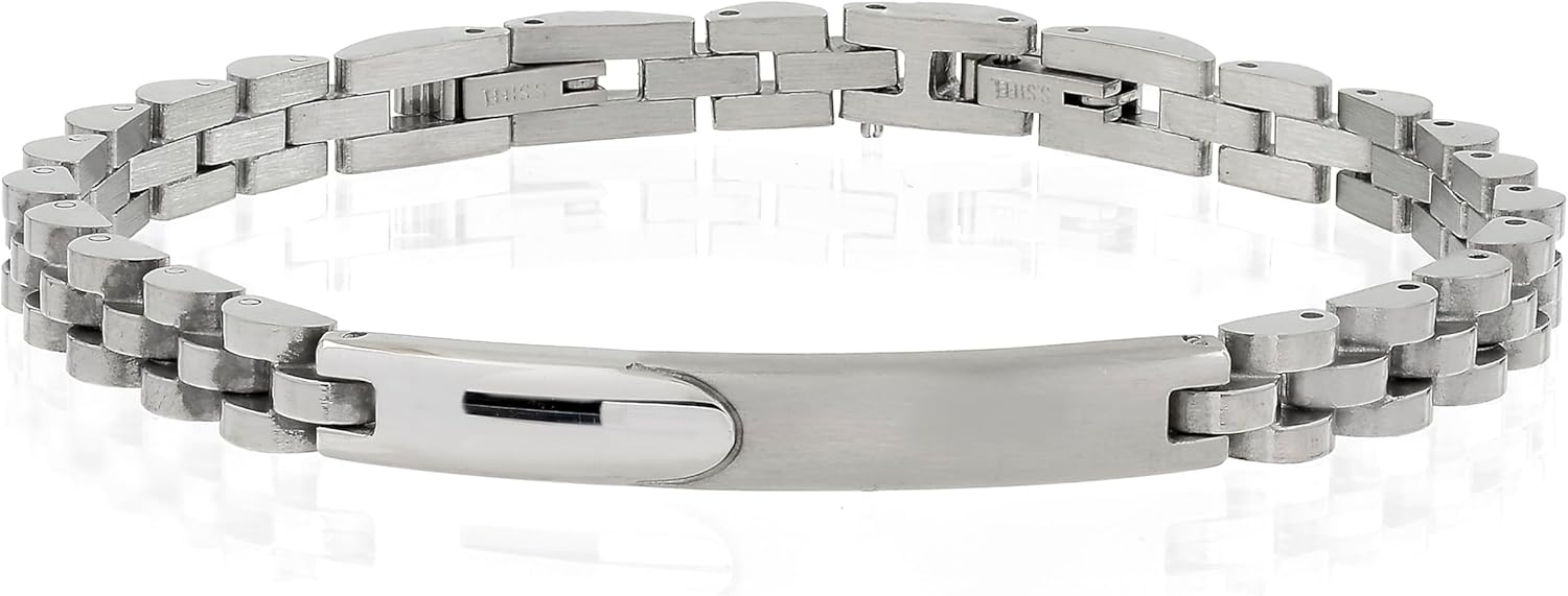 Thumbnail 1 de Bracciale uomo in acciaio inox 316L con trattamento PVD – 23 cm, regolabile e confezione regalo | 10:10