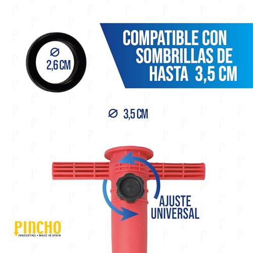 Detalle de Pincho Soporte Sombrilla Playa – Base de Alta Resistencia con Tornillo de Fijación, Ajustable hasta 35 mm