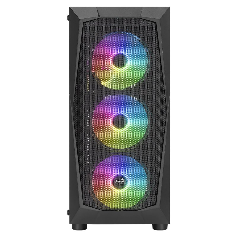 Detalle de Aerocool Falcon ARGB Cristal Templado USB 3.0 Negra: semitorre con flujo de aire y iluminación ARGB