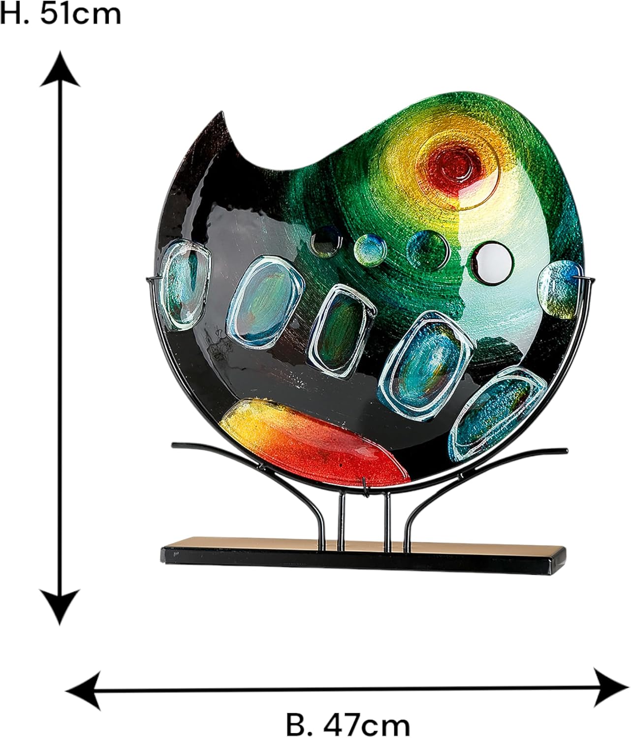 Detalle de GILDE GLAS art 39055 – szklany wazon dekoracyjny, ręcznie malowany, ze stojakiem