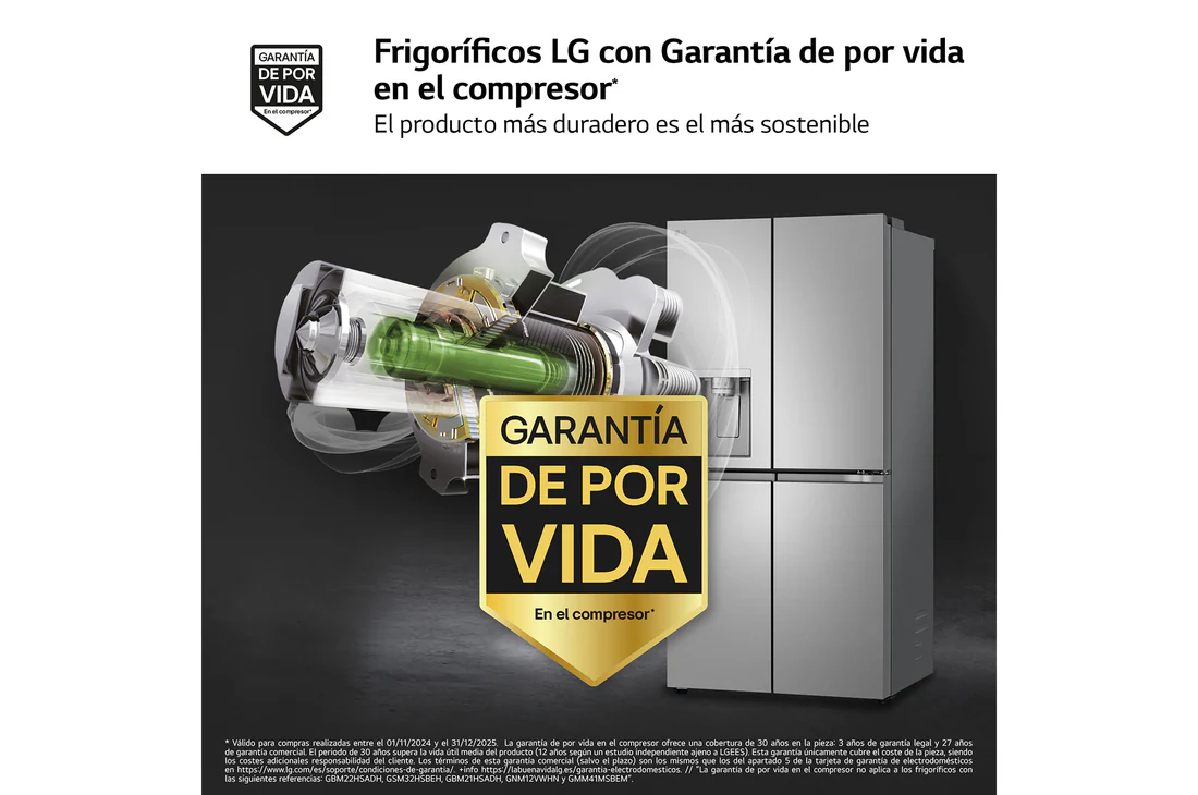 Thumbnail 2 de LG GML861PYPE Frigorífico American Combi 506 L, inox antihuellas 🧊