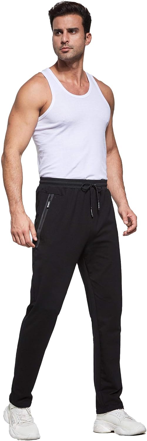Detalle 2 de Tansozer Mens Slim Fit Joggers with Zip Pockets (Drawstring Waist)