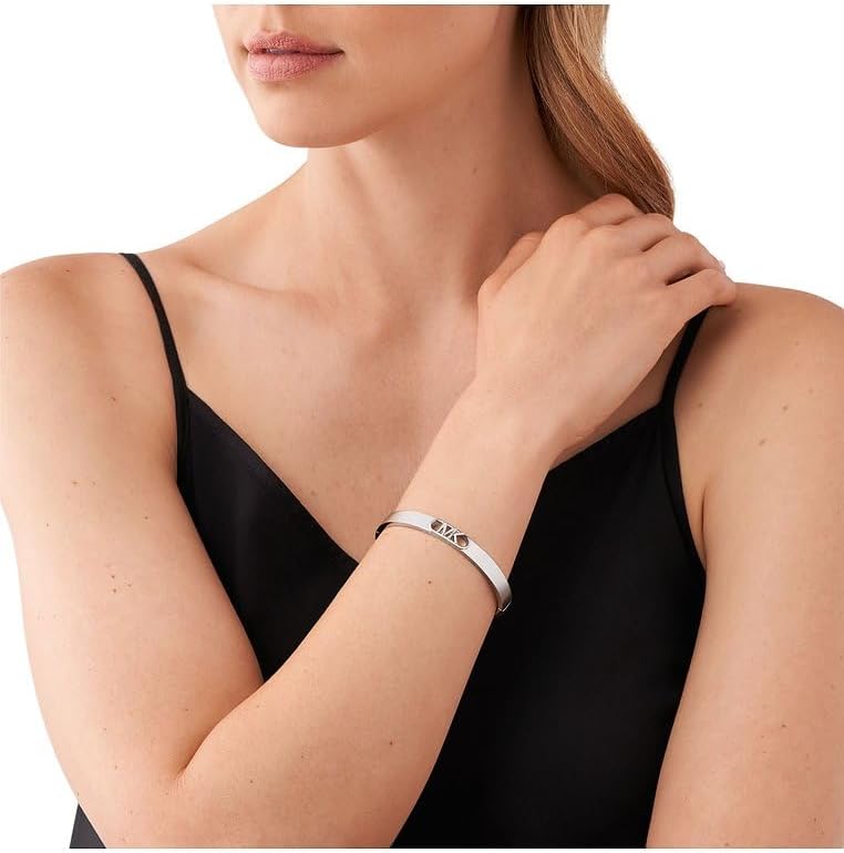 Thumbnail 2 de Bracelet Michael Kors pour femme en laiton argenté, fermoir boîte et languette