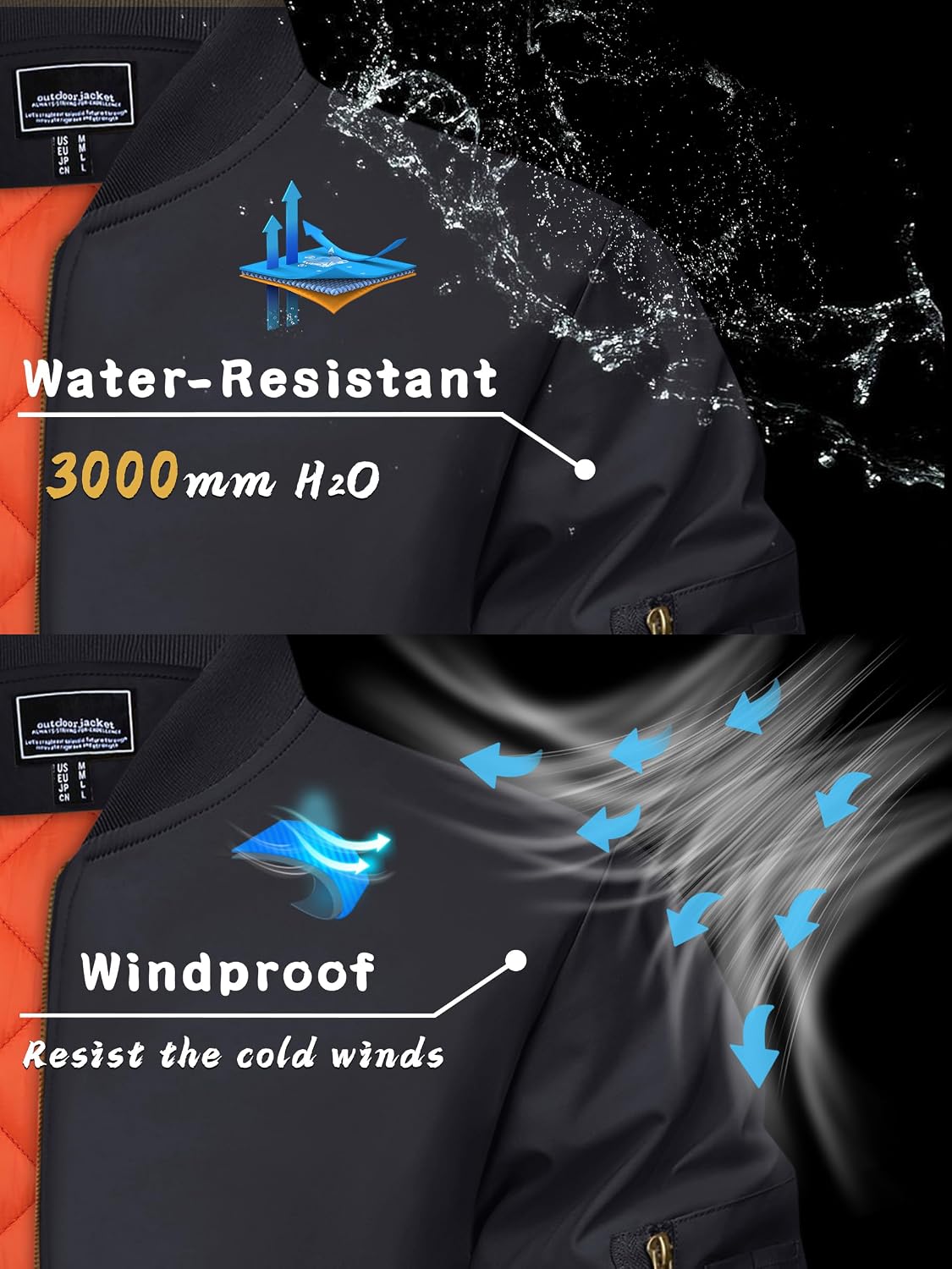 Detalle 2 de KEFITEVD Herrenjacke Bomberjacke warm