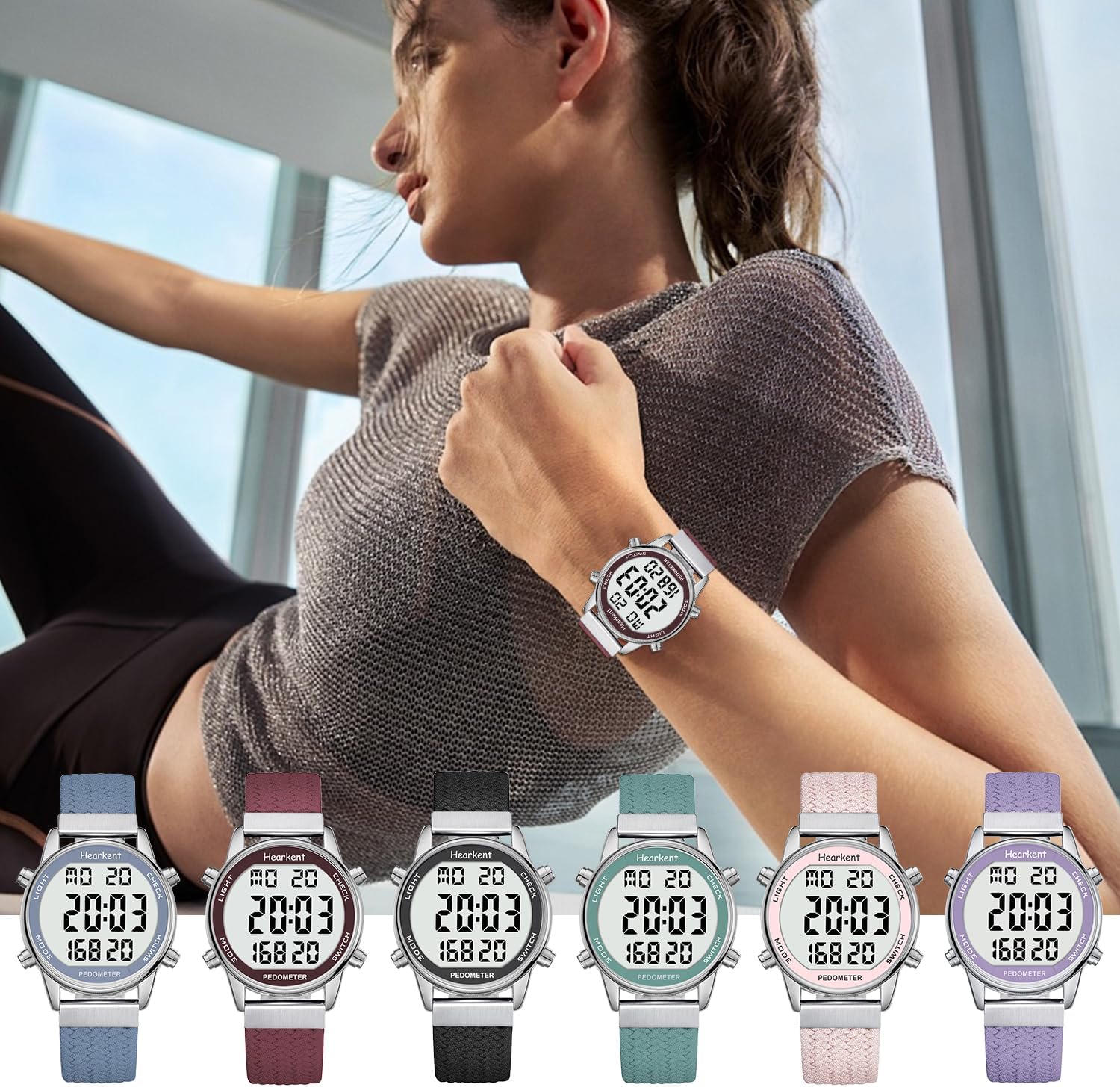 Thumbnail 6 de Hearkent pedometer watch for women, 30M waterproof