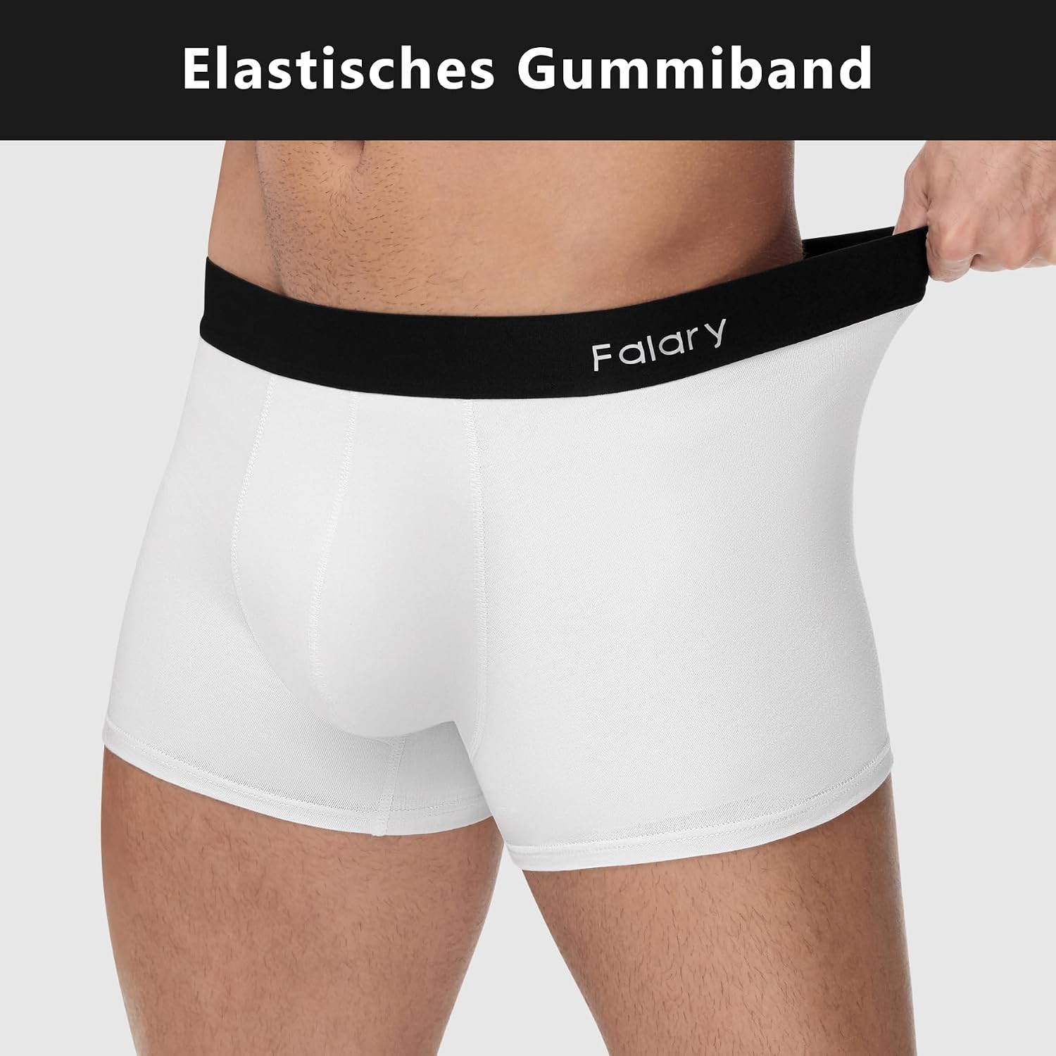 Detalle de FALARY Boxershorts Herren – 4er Pack aus Bio-Baumwolle, schlanke Passform