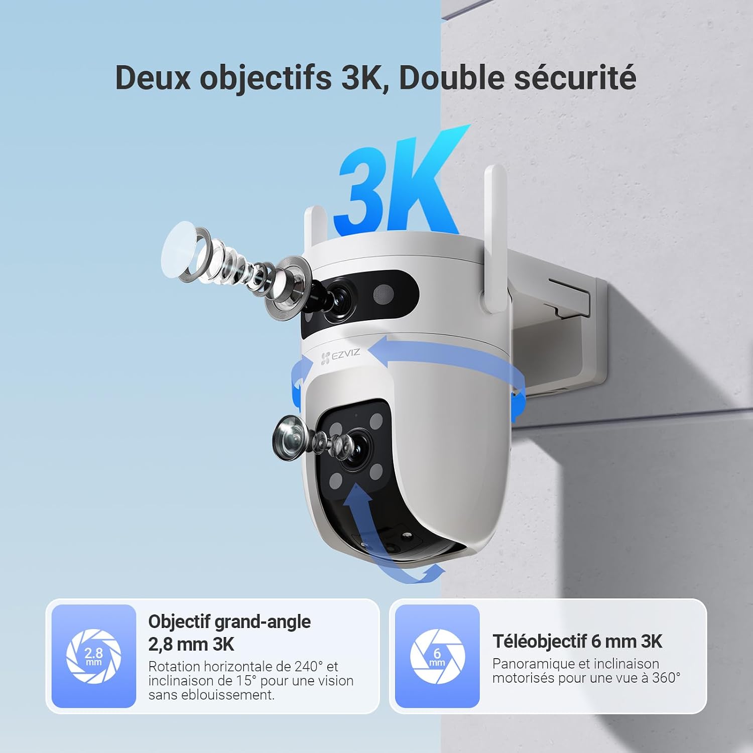 Thumbnail 2 de EZVIZ C9c Caméra Extérieure Double Objectif 360°