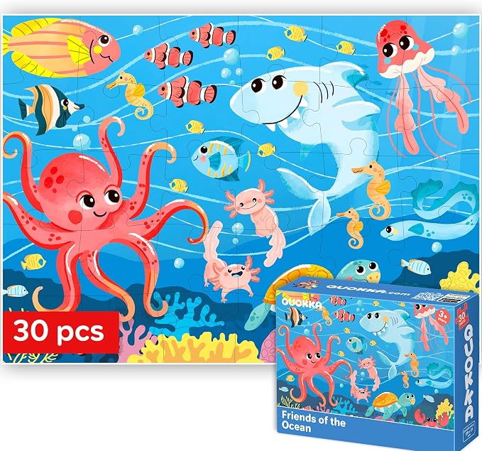 Detalle de QUOKKA Puzzle Infantil del Mar 30 Piezas para Niños 🧩