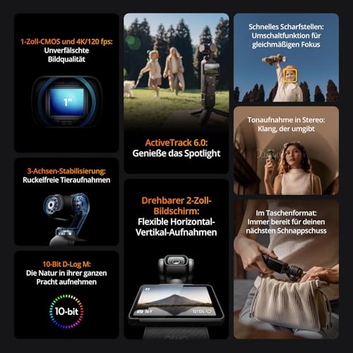 Detalle de DJI Osmo Pocket 3 – Vlogging-Kamera mit 1-Zoll-CMOS, 4K/120 fps