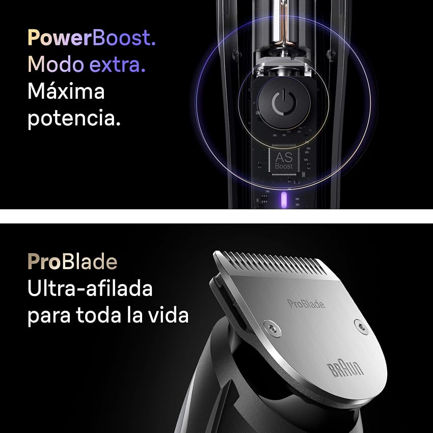 Detalle 2 de Braun Recortadora Profesional Series 9 BT9440 ✂️ 180 Minutos Autonomía