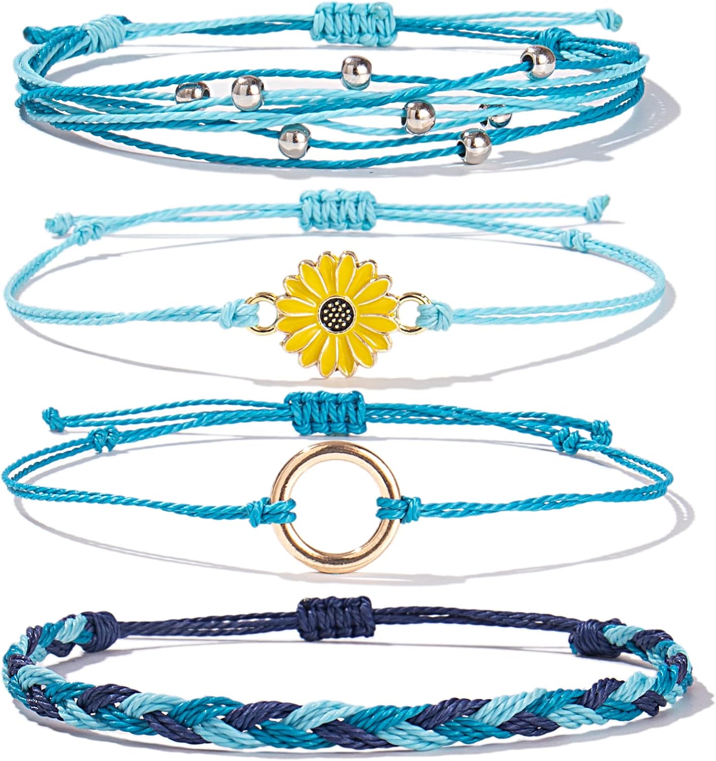 Detalle de Sunflower String Bracelets, Adjustable