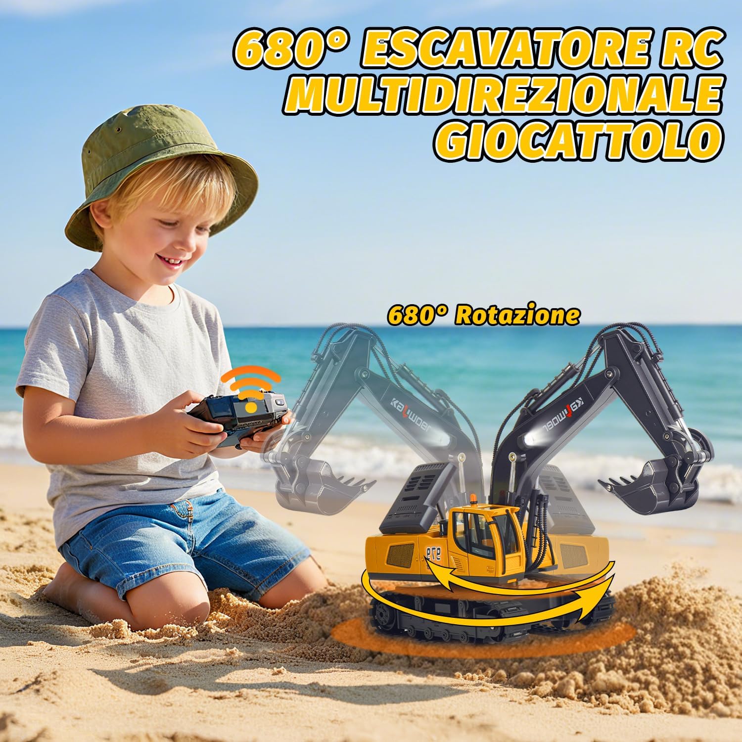 Detalle 2 de Escavatore telecomandato 1:18 per bambini 3–8 anni